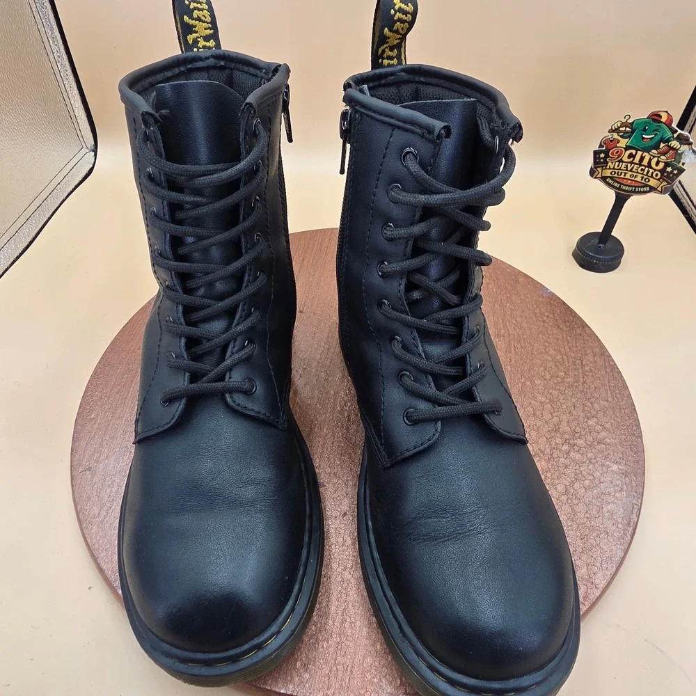 Dr. Martens 1460Y Delaney Black Leather Side Zip Boots Junior 5M 6L EU 37